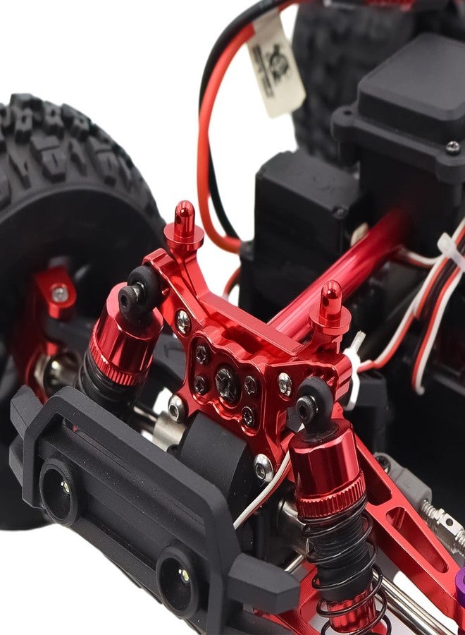 ZDingTech Upgrade Metal Parts for MJX Hyper Go H14BM 14209 14210 Parts Metal,1/14 Hyper GO H14BM 14209 14210 Upgrade Parts,Steering Block,Shocks Towers-Red Color - Image 3